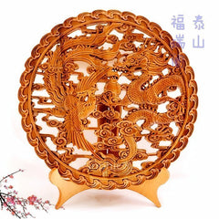 INPHIC-宗教 龍鳳呈祥 開光桃木龍鳳擺件 婚慶 避邪化煞 促姻緣 送和睦符