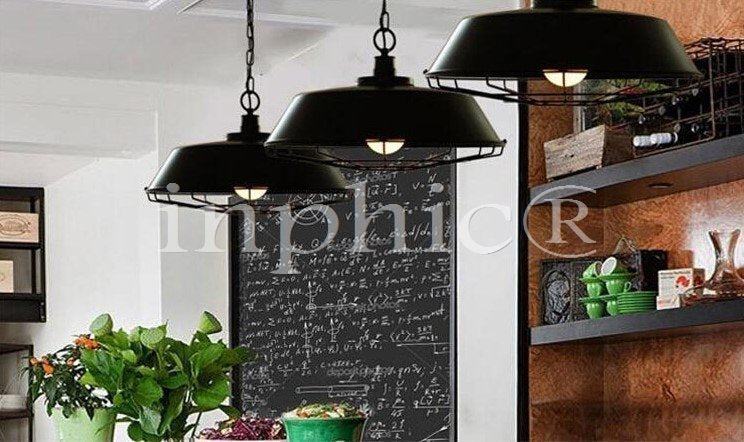 INPHIC-LOFT復古酒吧倉庫現代簡約餐廳吧臺鐵藝工業控吊燈咖啡廳服裝店燈 直徑36cm