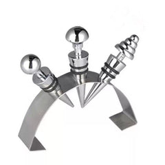 INPHIC-鋼片座紅酒瓶塞/創意/密封紅酒塞/四件套裝/弧形紅酒塞