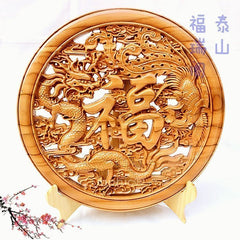INPHIC-宗教 龍鳳福 開光桃木龍鳳擺件 家居擺飾 鎮宅避邪 納福助運 促進感情
