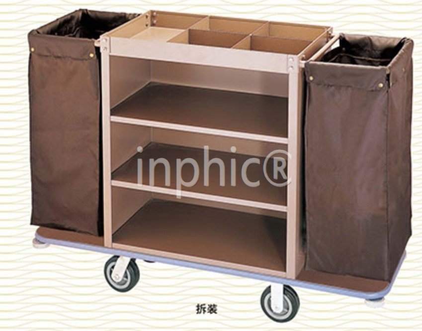 INPHIC-飯店賓館客房多功能手推工作車保潔車清潔車布袋衛生服務車