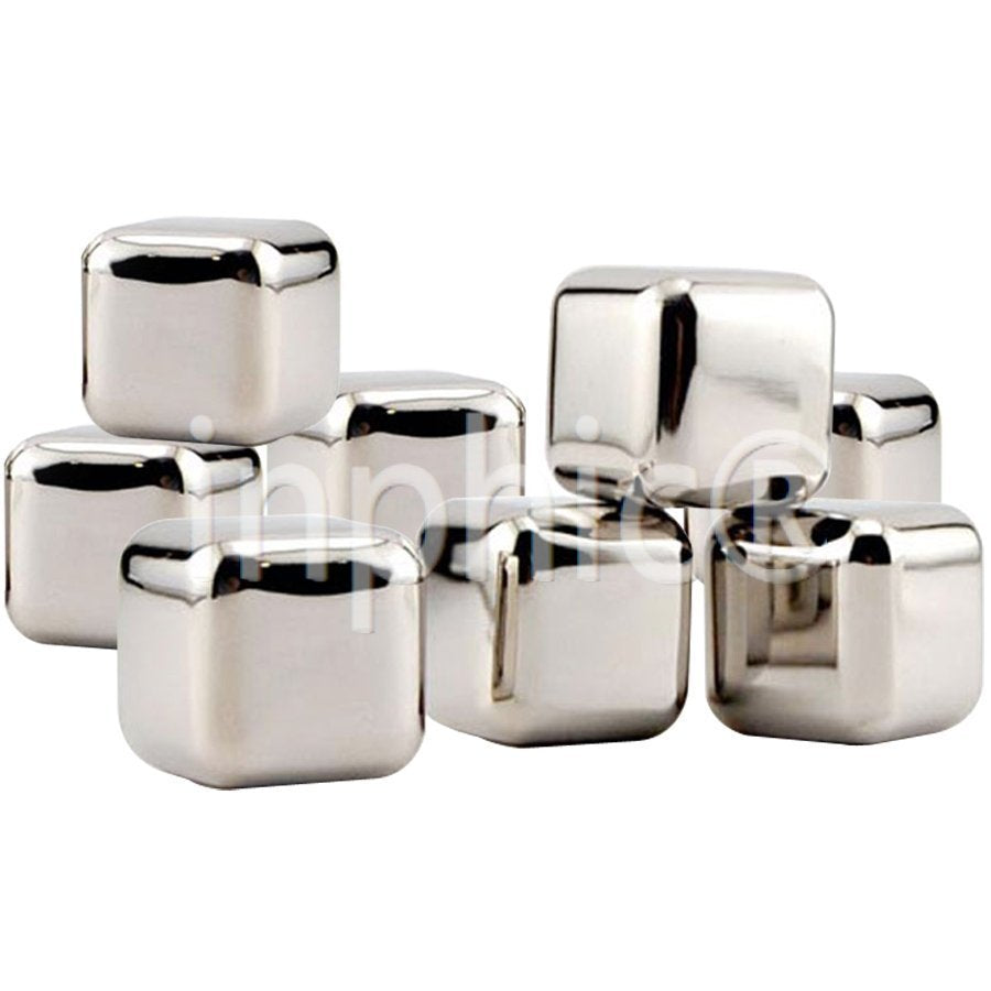 INPHIC-不鏽鋼速凍冰塊8個盒裝 冰酒冰塊 送冰夾 威士卡冰塊