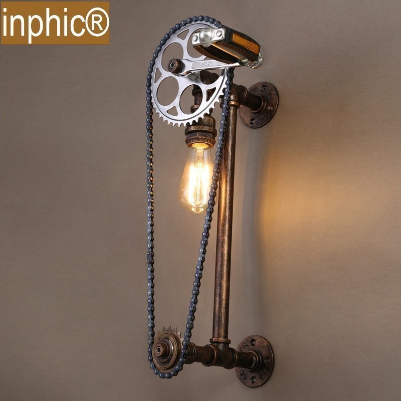 INPHIC-復古工業壁燈酒吧餐廳創意車軸loft鐵藝個性咖啡館裝飾燈水管壁燈
