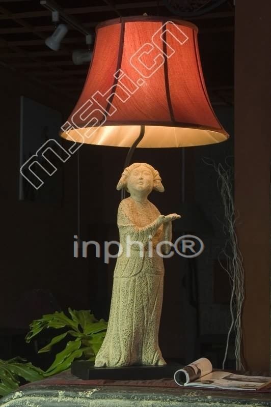 INPHIC-現代中式 燈具 新古典 復古 裝飾客廳書房 檯燈 侍女立俑