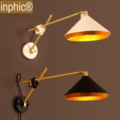 INPHIC-LOFT壁燈美式鄉村工業風復古臥室床頭鐵藝搖臂折疊壁燈