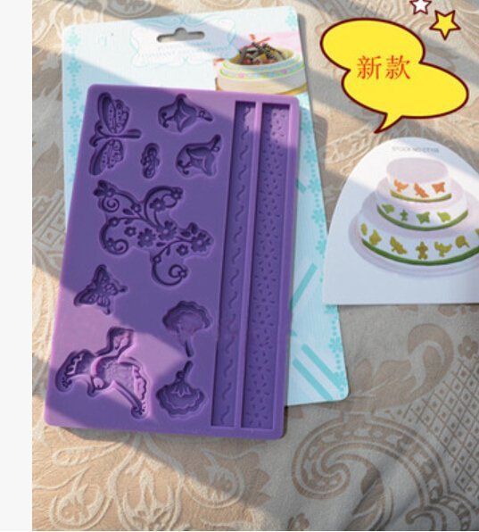 INPHIC-翻糖 矽膠印花模壓花墊DIY工具烘焙蛋糕裝飾模具 蛋糕模