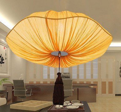 INPHIC-橙色荷葉吊燈 客廳臥室餐廳燈 現代中式 辦公室酒店裝飾燈