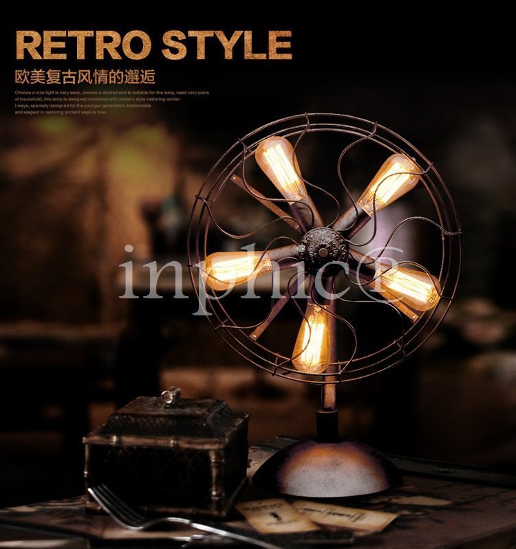 INPHIC-loft 客廳臥室餐廳美式鄉村復古歐式簡約創意電風扇美式檯燈