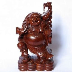 INPHIC-佛像 越南紅木工藝品木雕擺飾 布袋佛彌勒佛如意笑佛 30cm