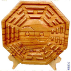 INPHIC-宗教 開光桃木平面八卦鏡擺件鎮宅 避邪 化煞 旺財聚財吉祥風水擺設