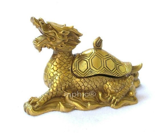 INPHIC-開光純銅開蓋龍龜擺件龍龜煙缸擺設銅煙灰菸灰缸小型家居擺件