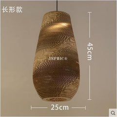 INPHIC-東南亞風格中式禪意裸蛹蜂窩編織牛皮紙吊燈泰式餐廳茶室日式 長型款