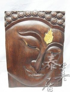INPHIC-宗教 東南亞風格掛畫 木雕畫 泰式裝飾畫 原木浮雕佛臉小