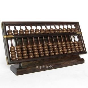 INPHIC-宗教 木雕刻風水擺飾紅木工藝品 紫檀木算盤 大款33cm