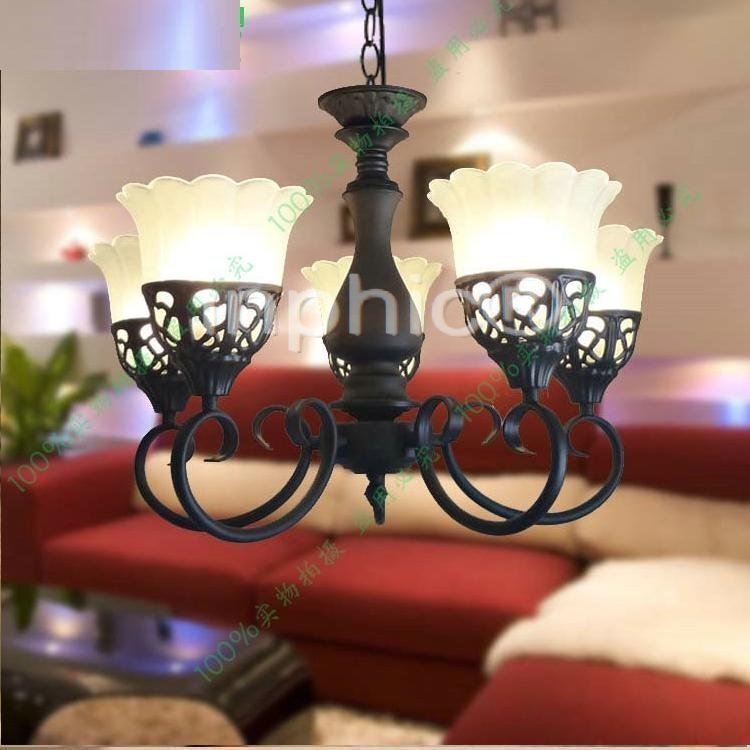 INPHIC-5頭吊燈古典宮廷簡約美式五頭客廳餐廳書房臥室鐵藝主人房