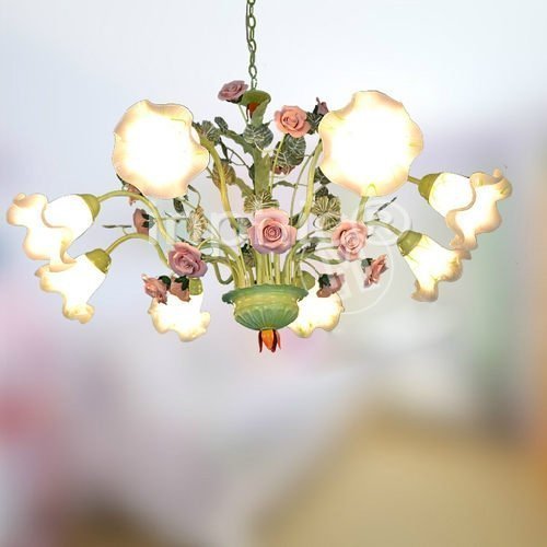 INPHIC-歐式現代簡約田園鐵藝吊燈 玻璃燈具 大廳燈