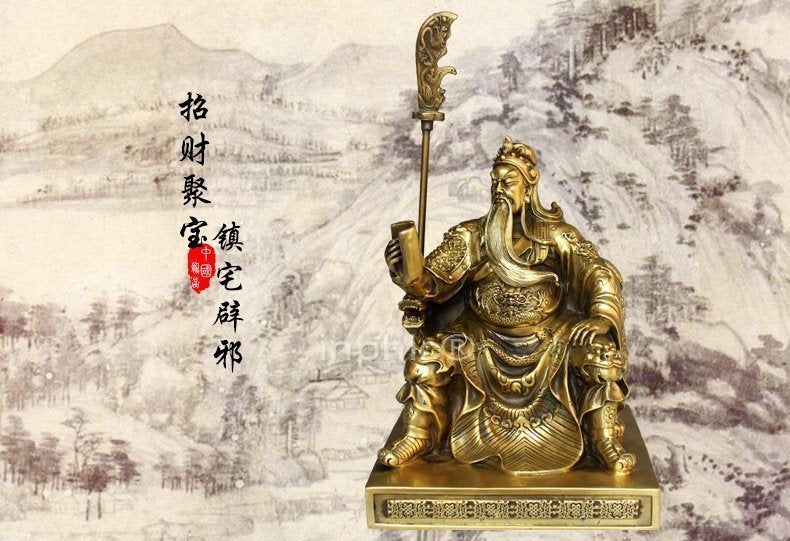 INPHIC-宗教 精品開光純銅關公擺件招財鎮宅避邪看書關公工藝品關公像禮品擺設