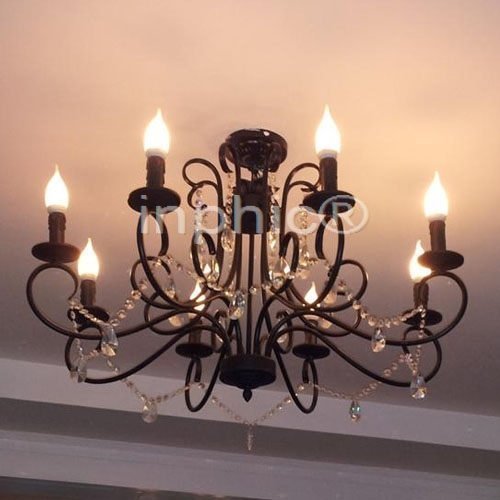 INPHIC-歐式鐵藝水晶吊燈客廳咖啡廳酒吧臺吊燈 可配LED燈