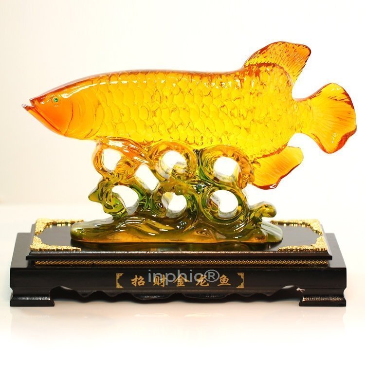 INPHIC-開運 金龍魚擺件 風水魚工藝品 客廳擺件餐廳招財F