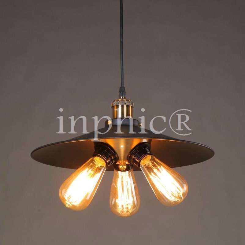 INPHIC-工業風復古美式鄉村北歐風格美式工業餐廳創意 三角吊燈正品 啞黑+36cm罩