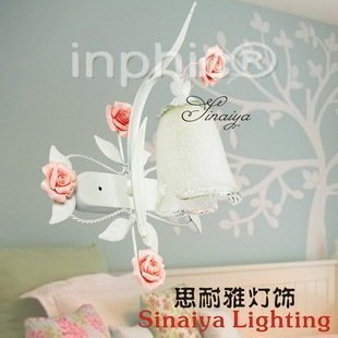 INPHIC-韓式玫瑰花壁燈 創意客廳臥室花草牆壁燈 簡約田園走道燈具B
