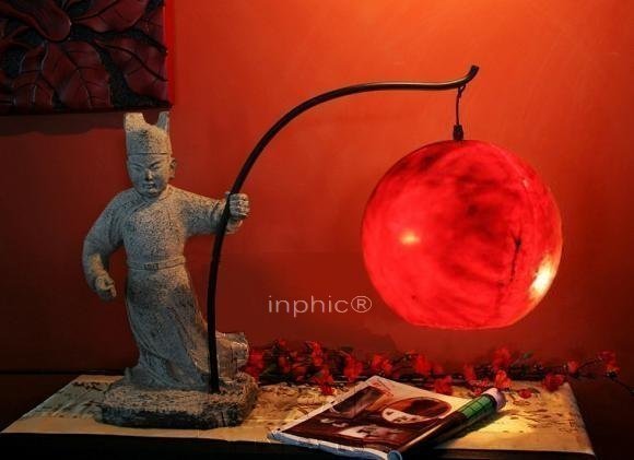 INPHIC-新中式風格復古工藝擺設復古燈飾檯燈-持福（紅燈罩）