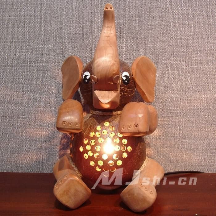 INPHIC-東南亞風格客廳臥室書房床頭燈飾燈具 泰國進口實木 坐姿大象