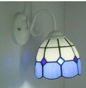 INPHIC-臥室燈地中海藍白玻璃壁燈簡約五金鐵藝壁燈走廊走道壁燈