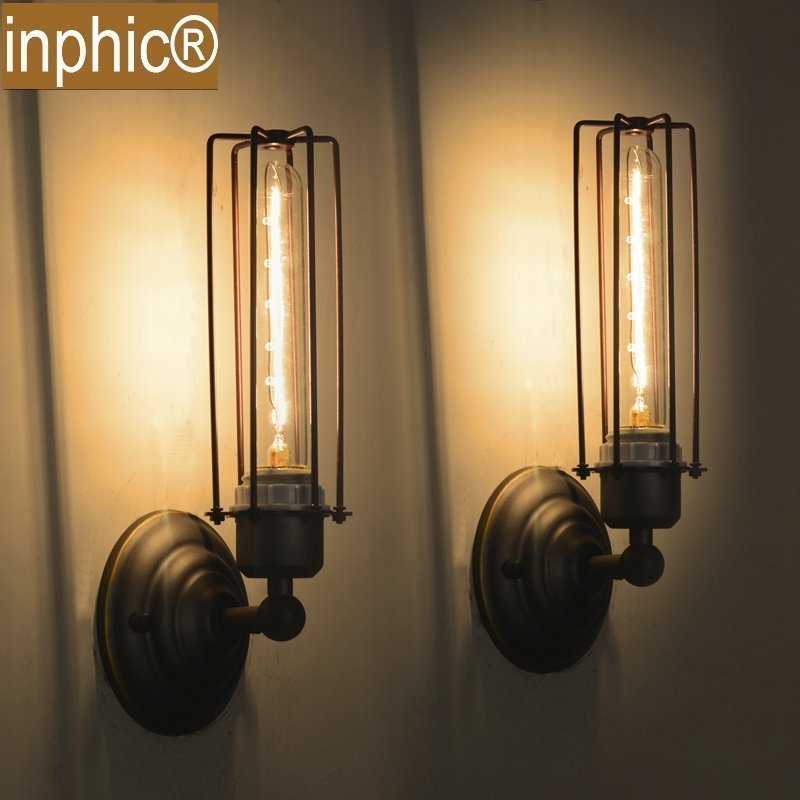 INPHIC-loft復古鐵藝餐廳酒吧美式鄉村工業牆壁燈倉庫咖啡廳