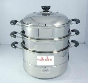 INPHIC-26cm複底三層304鏡面不鏽鋼蒸鍋 三層蒸籠 鍋具