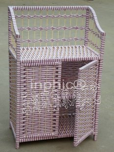 INPHIC-田園草柳編鞋架收納架藤編鞋架小鞋架書架格架儲物架