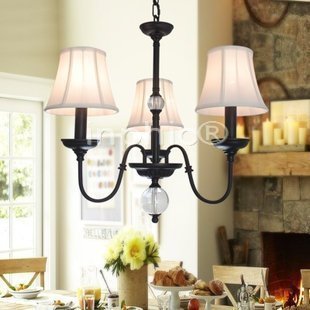 INPHIC-美式鄉村吊燈三頭客廳水晶簡約歐式田園鐵藝燈具臥室餐廳燈飾