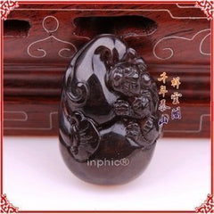 INPHIC-宗教 黑曜石黃晶葫蘆黃金葫蘆鼠開運平安納福
