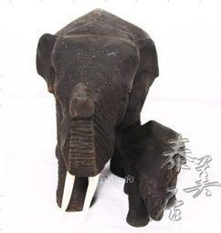 INPHIC-宗教 飾品 泰式木雕 泰國工藝品 家居擺飾 擺設 母子象