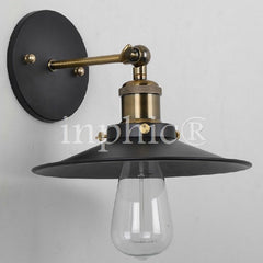 INPHIC-工業風復古北歐風格美式鄉村黑傘復古壁燈陽臺餐廳咖啡館裝飾燈 直徑26cm 臂長21cm