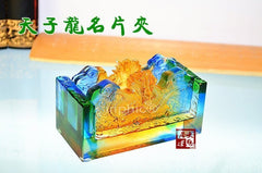 INPHIC-開運 開光擺件琉璃商務學習辦公用品平安吉祥擺設天子龍名片夾