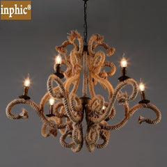 INPHIC-美式麻繩吊燈餐廳臥室咖啡廳服裝店酒吧臺花式燈 復古創意麻繩燈