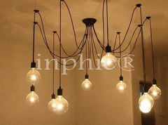 INPHIC-美式鄉村簡約復古咖啡廳客廳酒吧天女散花吊燈工業loft燈 12頭不附遙控2米線