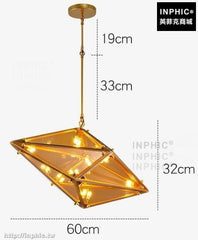 INPHIC-吊燈吧台菱形LED燈簡約北歐燈具鑽石客廳餐廳後現代-小款橫豎可選