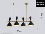 INPHIC-客廳吧台吊燈燈具簡約北歐餐廳多燈後現代-4燈-黑白兩色可選