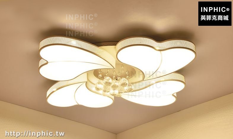 INPHIC-書房餐廳燈LED吸頂燈具臥室燈現代簡約北歐幾何led燈客廳燈水晶燈-中款