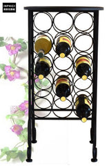INPHIC-歐式傢俱 鐵藝紅酒架 落地 帶玻璃酒杯架 葡萄酒架