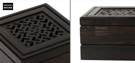 INPHIC-黑檀木香爐 實木質盤香盒 紅木檀香爐 盤香爐熏香爐香板 鏤空香盒