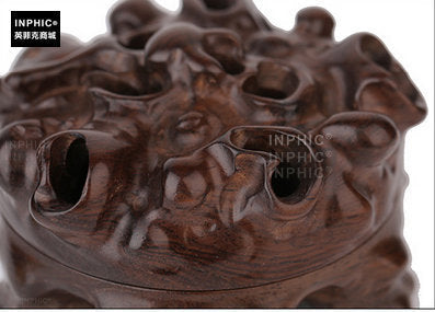 INPHIC-紅木沉香盤香爐 實木質根雕創意香薰爐 黑檀木塔香檀香爐香托香座-根雕盤香爐