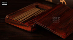 INPHIC-紅酸枝木線香盒 木質香插爐香薰爐線香爐臥香爐 翻蓋收納盒 香板-線香爐
