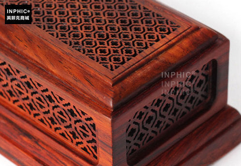 INPHIC-紅木檀香爐 實木質線香爐香插 酸枝木臥香爐香薰爐線香盒香座-四格長香盒
