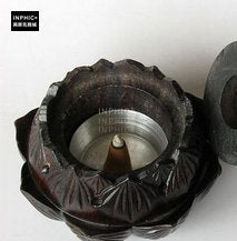 INPHIC-香薰爐 紅木香爐 沉香香爐 熏香沉香塔 盤香爐 佛具 佛手香盒-佛手蓮花 香爐