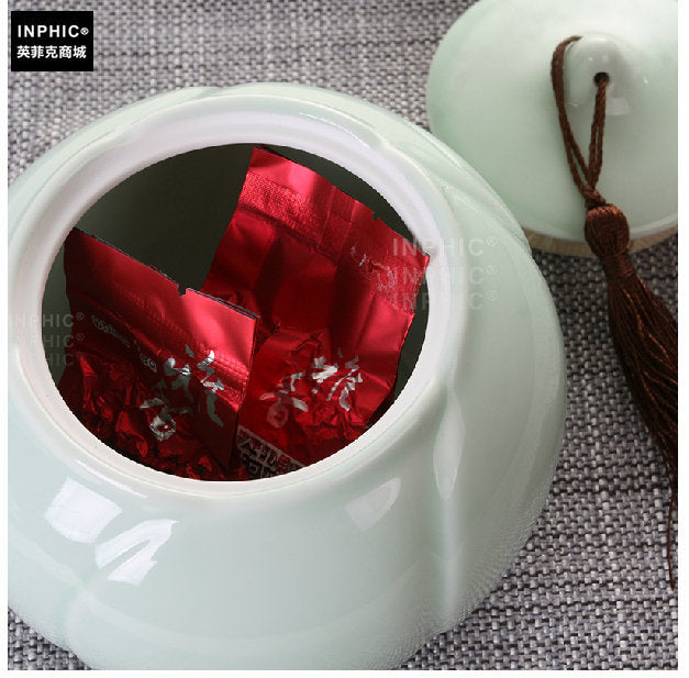 INPHIC-茶葉包裝禮盒茶葉桶陶瓷普洱茶罐密封大款青瓷茶葉罐