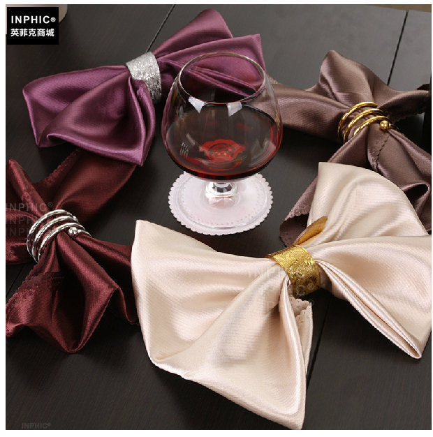 INPHIC-樣板房餐巾布 絲綢緞奢華西餐布藝家居飾品