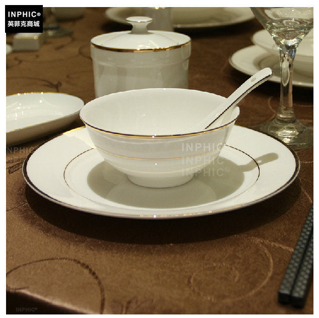 INPHIC-骨瓷西餐餐具 陶瓷套裝10吋西餐盤平盤子牛排盤歐式